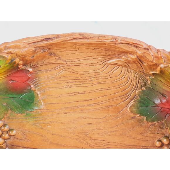 Serving Tray Dish Fall Leaves & Grapes 70's Multi Products 12" x 9" Fruit Bowl - Picture 5 of 13
